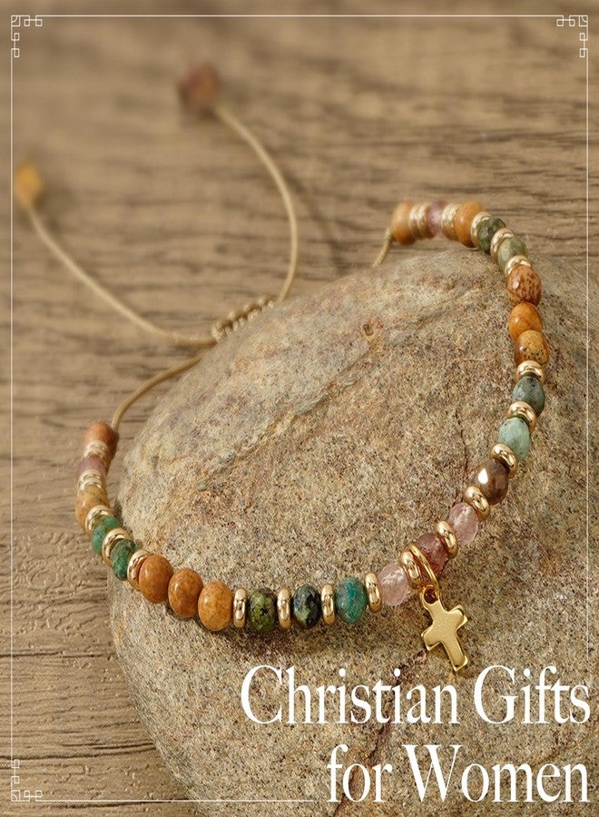 Pavolini Christian Gifts for Women, Cross Bracelet, Christian Gifts, Inspirational Gifts for Women, Natural Stone Bracelets, Religious Gifts for Woman - Image 2